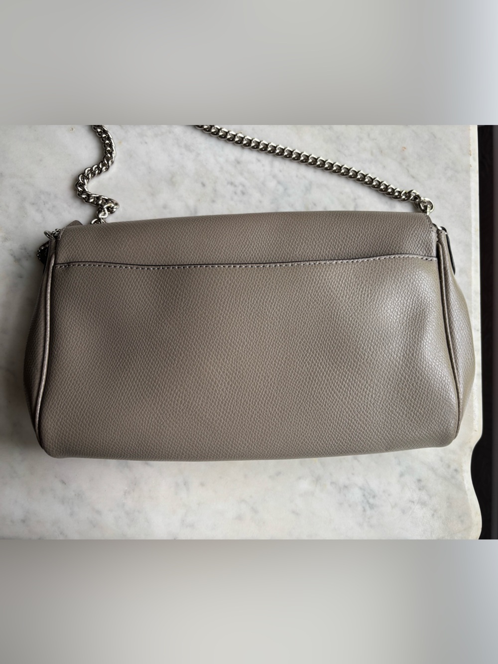 Coach Taupe Leather Clutch/Shoulder Bag with Turn-Lock Closure and Two Straps - Picture 3 of 12